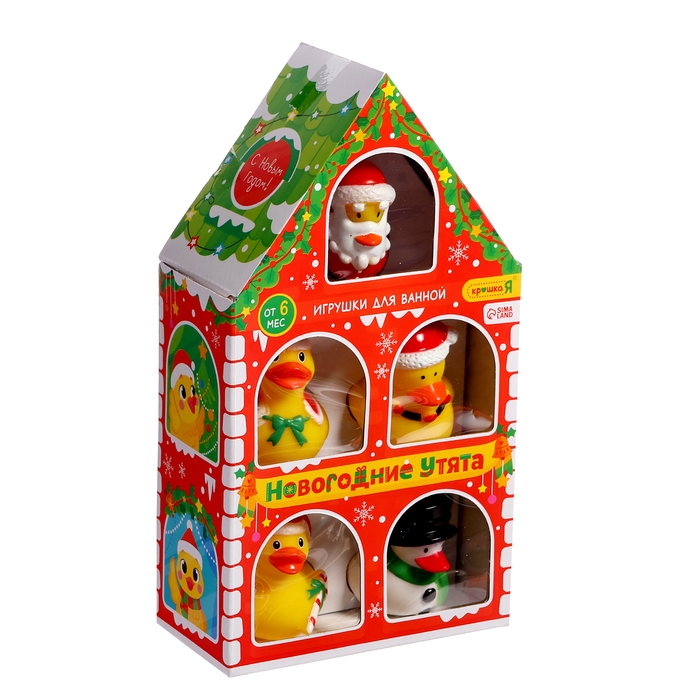 Игрушки для купания в ванной &laquo;Новогодние утята&raquo;, 5 шт.