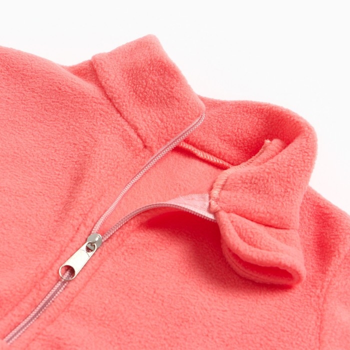 Джемпер для девочки флисовый, цвет персиковый, рост 122-128 см