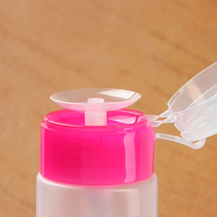 Флакон с помпой, 75 мл, цвет розовый/прозрачный