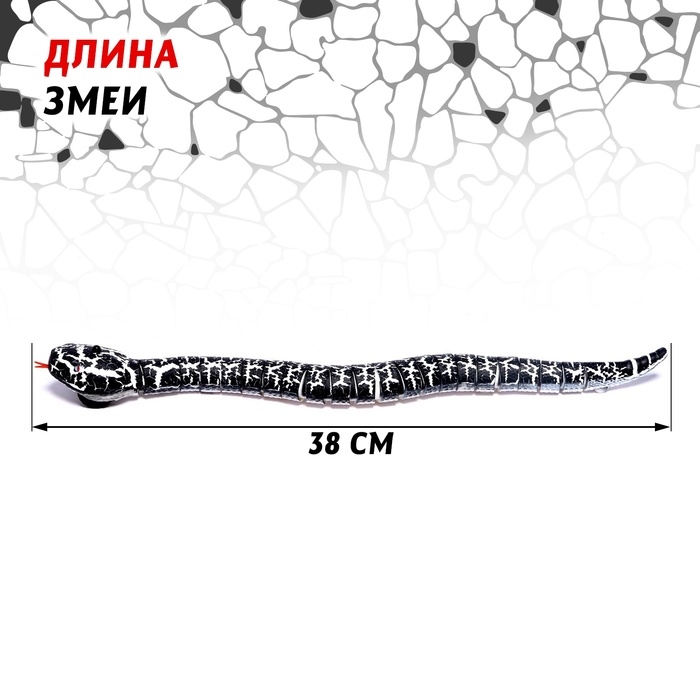 Животное радиоуправляемое «Змея», свет, работает от аккумулятора, цвет черный Животное радиоуправляемое «Змея», свет, работает от аккумулятора, цвет черный