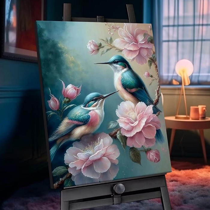 Картина по номерам с кристаллами из хрусталя &laquo;Райское место&raquo; 28 цветов, 40 &times; 50 см