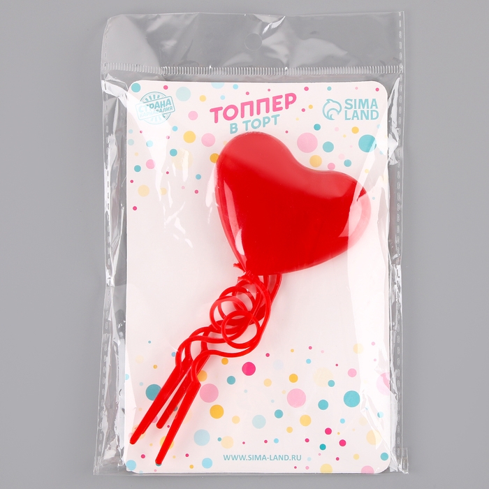 Набор топперов «Сердца», цвет красный Набор топперов «Сердца», цвет красный