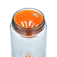 Бутылка для воды, 550 мл, 22.5 х 6.7 см, сито, серая