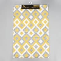 Коврик для ванной SAVANNA &laquo;Роиз&raquo;, 60&times;90 см, цвет горчично-серый