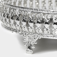 Поднос сервировочный &laquo;Солон&raquo;, 34&times;24,5&times;9 см, с ручками, цвет серебряный