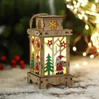 Фигурка новогодняя свет "Дед Мороз под звёздами, в фонарике" 8х16 см