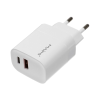 Сетевое зарядное устройство Maimi C107, USB, 3 А, Type-C, 3 А, 20 Вт, PD, белое Сетевое зарядное устройство Maimi C107, USB, 3 А, Type-C, 3 А, 20 Вт, PD, белое