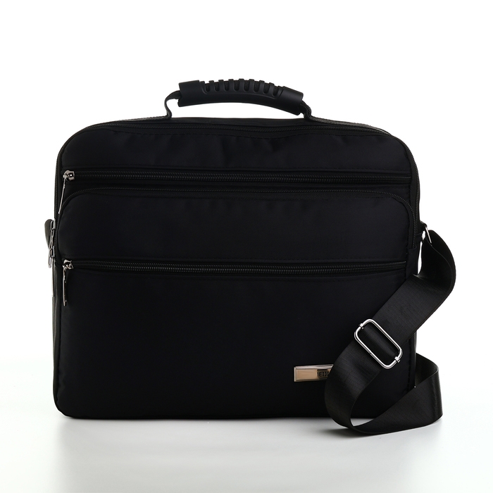 Сумка деловая на молнии, 3 наружных кармана, цвет чёрный Сумка деловая на молнии, 3 наружных кармана, цвет чёрный