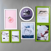 Фоторамка пластик на 7 фото+надпись+полочка "Family. Птицы" зелёно-белые набор 86х186 см Фоторамка пластик на 7 фото+надпись+полочка "Family. Птицы" зелёно-белые набор 86х186 см