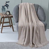 Плед Римский 140х200см, горчичный, хл80%, пэ20%, 320 г/м