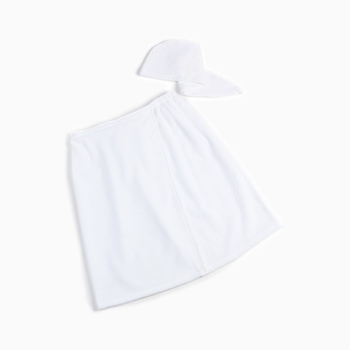 Набор для сауны Набор для сауны "Этель" парео (68х150 см) и чалма, цвет белый