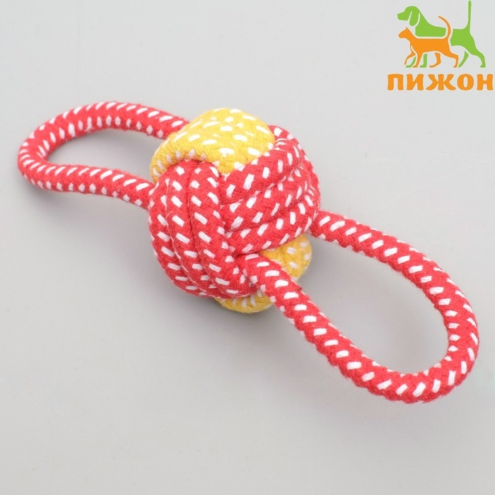 Игрушка канатная Игрушка канатная "Мяч с ручками", до 35 г, мяч 6 см, микс цветов