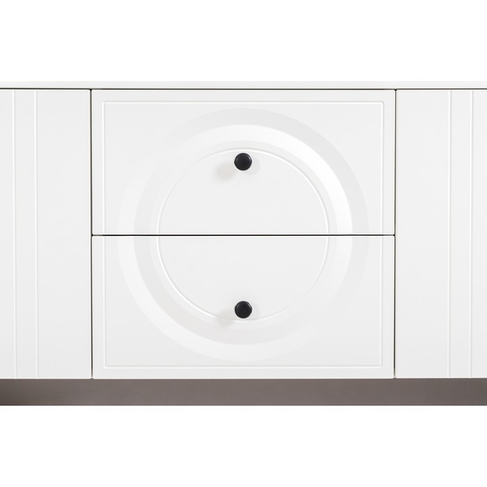 Тумба под ТВ Валенсия 16.45, 1331х383х637, цвет белый / белый МДФ