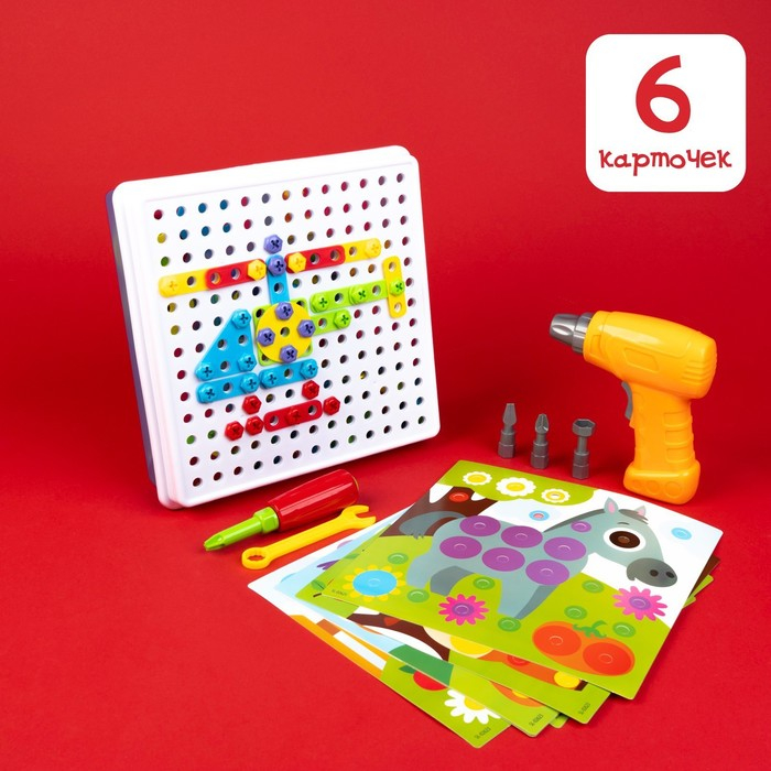 3D-мозаика &laquo;Ферма&raquo;, с шуруповёртом, 6 картинок, 3+