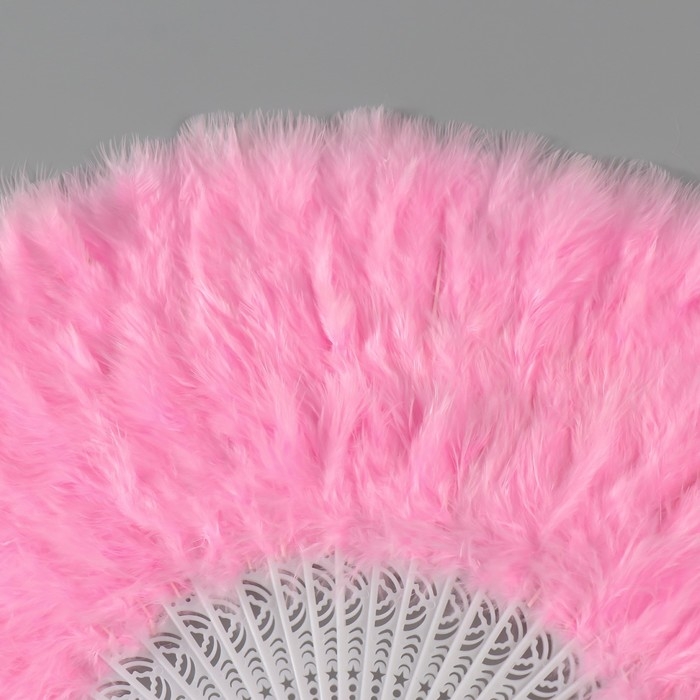 Веер пластик, перо "Розовый" h=26 см 25 лопастей 3х50х26 см