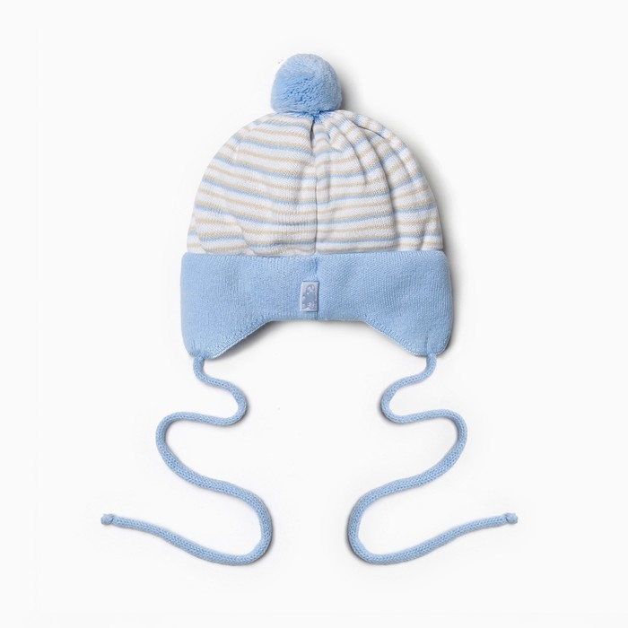 Шапка детская, цвет голубой, размер 36-38
