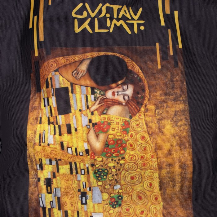 Сумка-шопер &laquo;Поцелуй&raquo;, без молнии, без подкладки, цвет чёрный