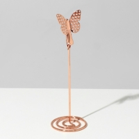 Ценникодержатель с зажимом &laquo;Бабочка&raquo;, 4,5&times;4,5&times;13 см, цвет розовое золото