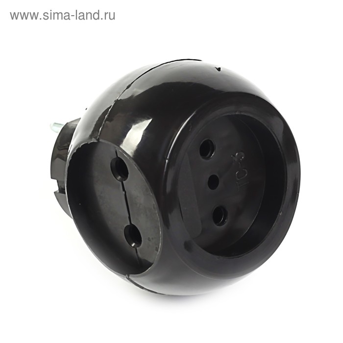 Тройник электрический REXANT "Шар", 6 А, без з/к, черный