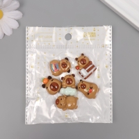 Декор для творчества пластик "Капибара" ассорти набор 6 шт 2х1,7х1 см Декор для творчества пластик "Капибара" ассорти набор 6 шт 2х1,7х1 см