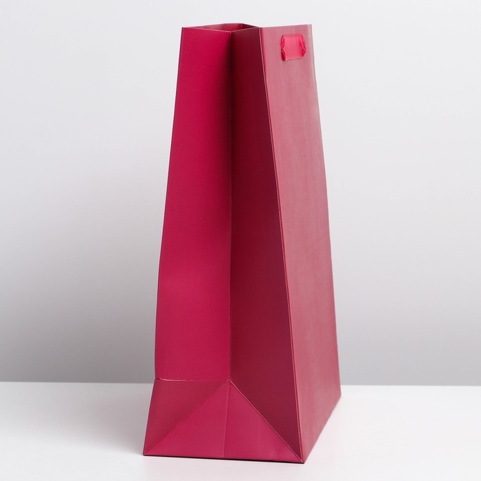 Пакет подарочный ламинированный, упаковка, &laquo;Фуксия&raquo;, L 31 х 40 х 11.5 см