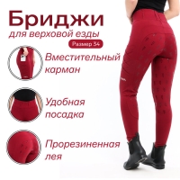 Бриджи для верховой езды Taya equestrianism цвет бордовый, размер 34, TL1 Бриджи для верховой езды Taya equestrianism цвет бордовый, размер 34, TL1