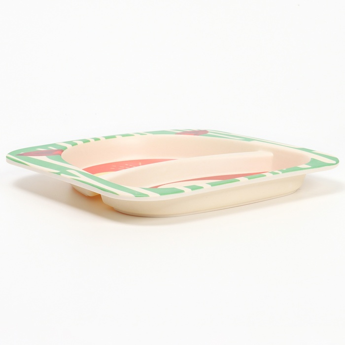 Набор детской посуды &laquo;Лисичка&raquo;, из бамбука, 5 предметов: тарелка, миска, стакан, столовые приборы