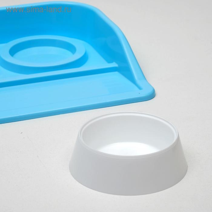 Миски с лотком Миски с лотком "Феликс" 0,3 л, 41 x 30 x 6 см, голубой лоток, белые миски