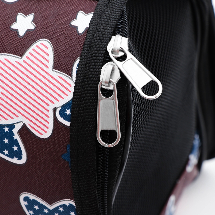 Сумка-переноска для животных "Star", размер S, 37,5 х 17 х 22 см, бордо