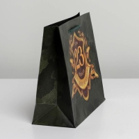 Пакет подарочный ламинированный горизонтальный, упаковка, &laquo;С 23 февраля&raquo;, MS 23 х 18 х 8 см