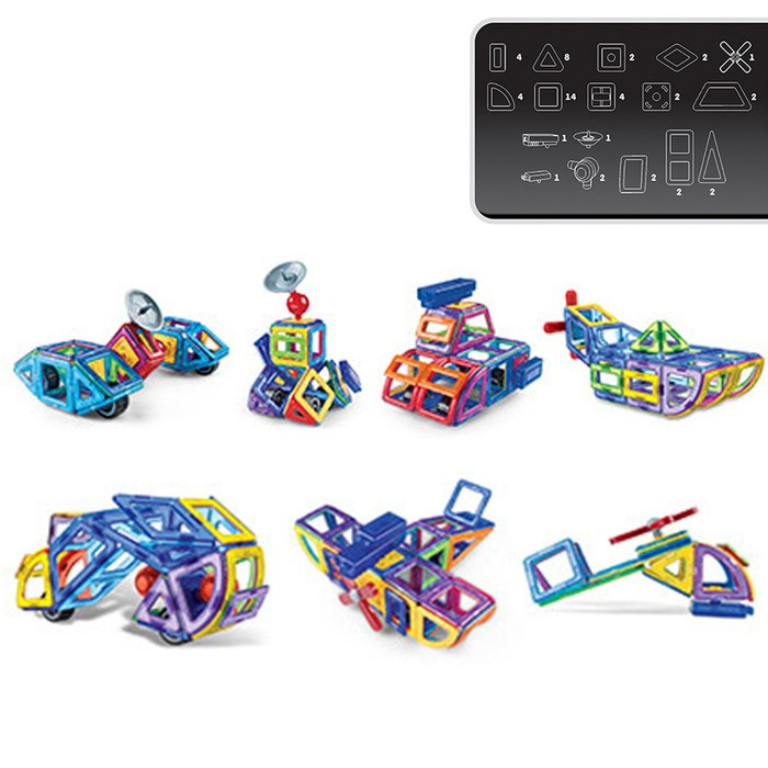 Конструктор магнитный &laquo;Цветные магниты&raquo;, 54 детали