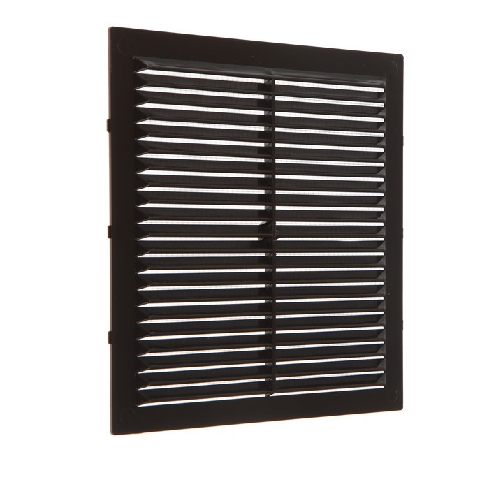 Решетка вентиляционная Решетка вентиляционная "КосмоВент" Люкс Л194КР, 194х194мм, с сеткой, неразъемная, коричневая