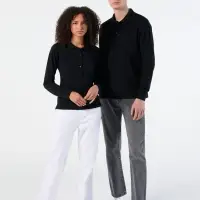 Рубашка поло мужская с длинным рукавом Winter II 210 голубая, размер M