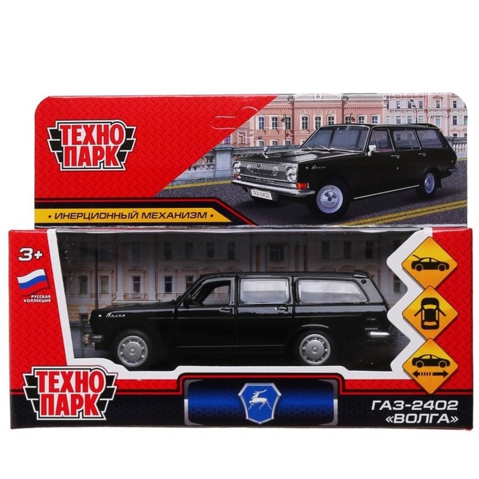 Машина металлическая &laquo;ГАЗ-2402 ВОЛГА&raquo;, 12 см, открываются двери, багаж, цвет черный