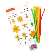 Цветы своими руками из меховых палочек &laquo;Букет ярких нарциссов&raquo;, набор для творчества на 8 марта