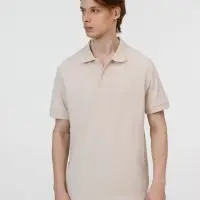 Рубашка поло унисекс Pacific, бежевая (льняная), размер XL Рубашка поло унисекс Pacific, бежевая (льняная), размер XL