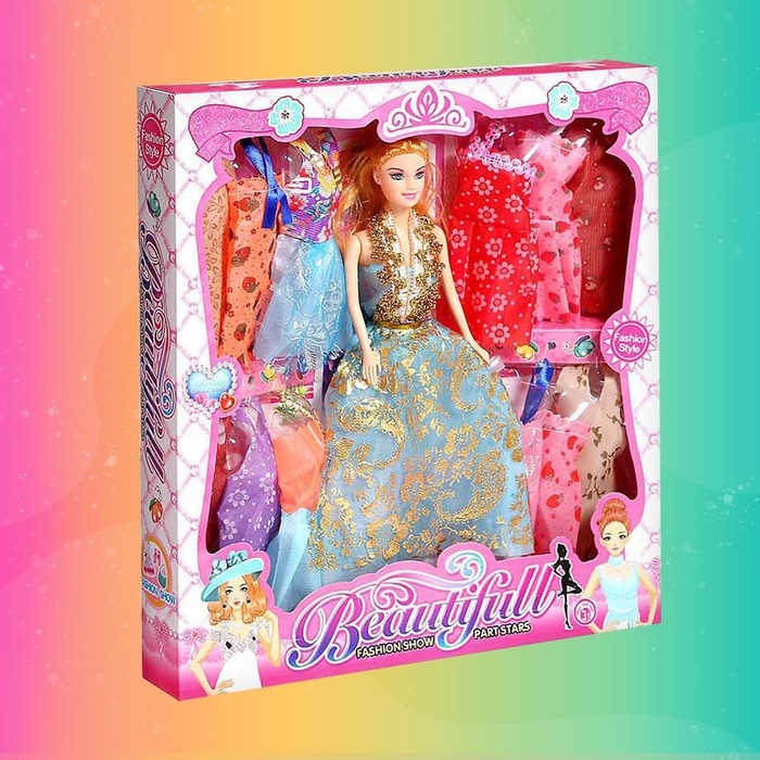 Кукла-модель &laquo;Нелли&raquo; с набором платьев, МИКС