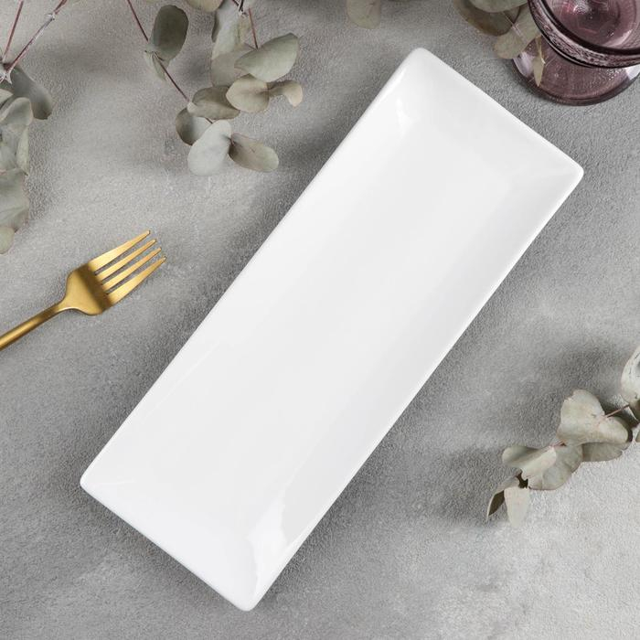 Блюдо фарфоровое для суши/канапе Wilmax, 30,5&times;12 см, цвет белый