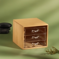 Органайзер для хранения «BAMBOO», 3 ящика, 14×12×11.5 см, в коробке, коричневый Органайзер для хранения «BAMBOO», 3 ящика, 14×12×11.5 см, в коробке, коричневый