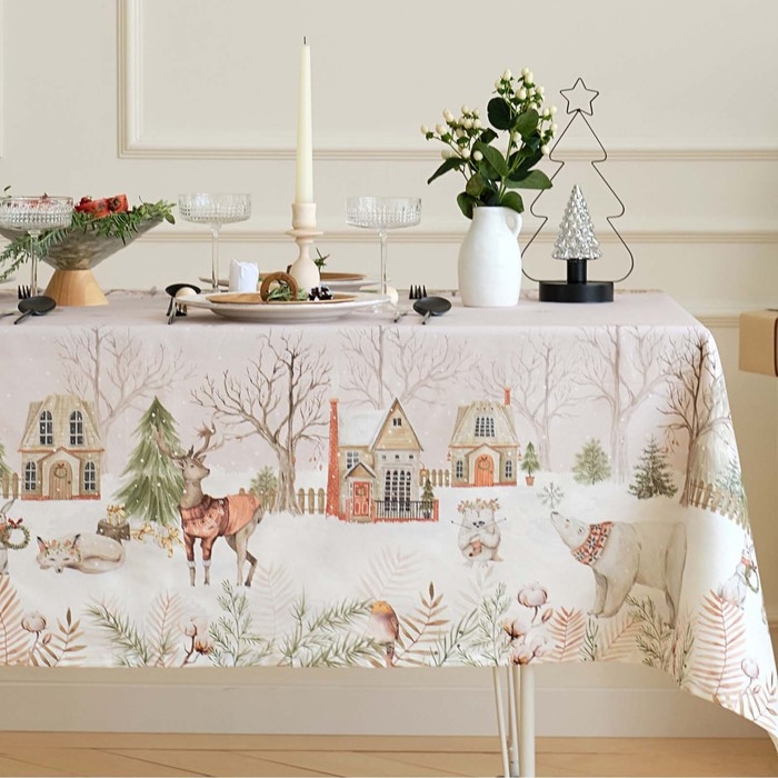 Скатерть Этель &laquo;Звери в городе&raquo;, 149х250 см, 100% хл, саржа 190 г/м2