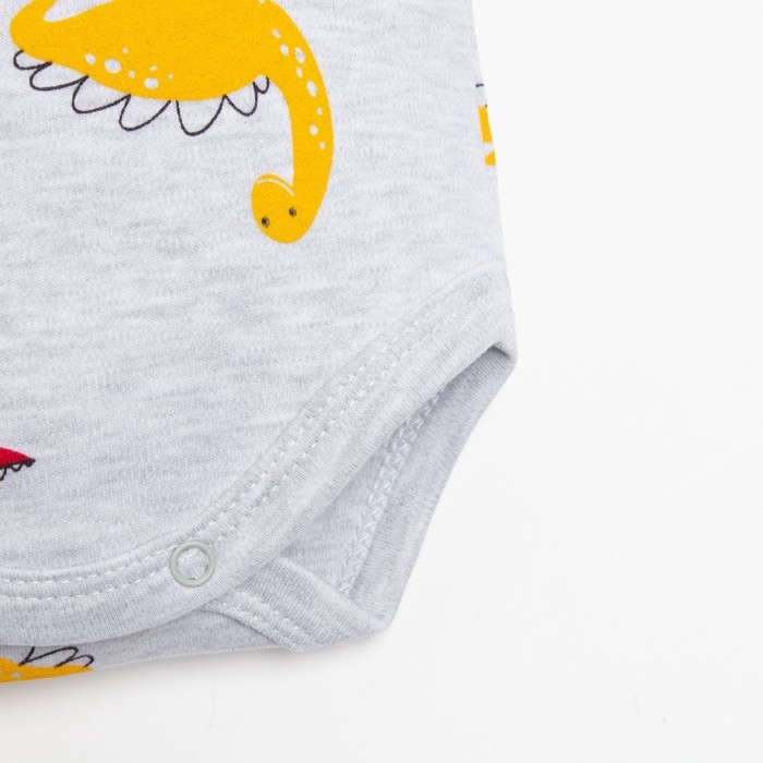 Боди в набивку Крошка Я Боди в набивку Крошка Я "Dino", рост 74-80 см, цвет серый