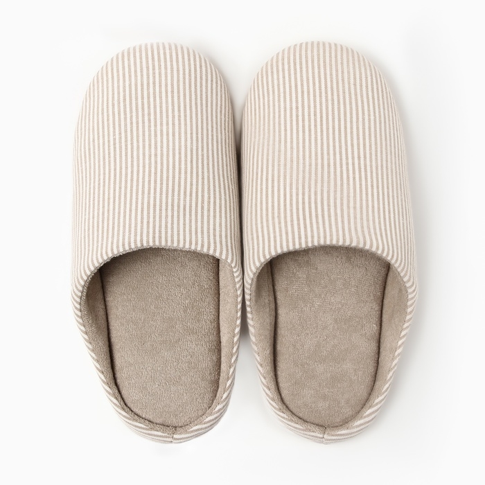 Тапочки женские, ECO размер 40-41, цвет бежевая полоска Тапочки женские, ECO размер 40-41, цвет бежевая полоска