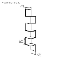 Полка угловая навесная Лофт, 224х224х1280, Венге Полка угловая навесная Лофт, 224х224х1280, Венге