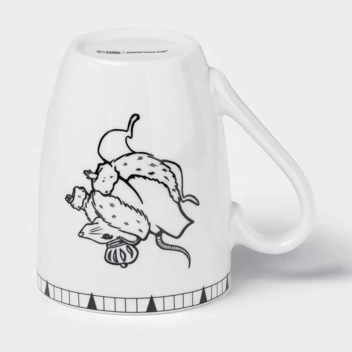 Новогодняя кружка для чая Доляна &laquo;Волшебная сказка&raquo;, 330 мл, фарфор, цвет белый