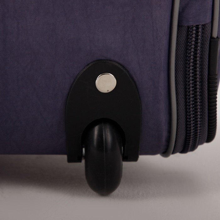 Сумка дорожная на колёсах, 2 отдела на молниях, 2 наружных кармана, длинный ремень, цвет серый