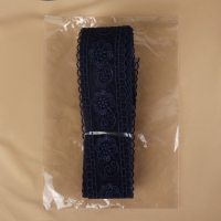 Кружево на сетке, 50 мм &times; 11 &plusmn; 1 м, цвет тёмно-синий