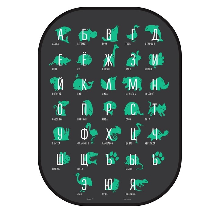 Незапинайка - защитная накидка на сиденье автомобиля &laquo;Алфавит, изучаем животных&raquo;, 67х47,5 см