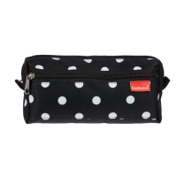Пенал мягкий, 2 отделения, объёмный, 100 х 210 х 50 мм, Erich Krause, Dots in Black 52286 Пенал мягкий, 2 отделения, объёмный, 100 х 210 х 50 мм, Erich Krause, Dots in Black 52286