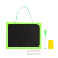 Доска для рисования двухсторонняя картонная, маркер + мел + губка, цвета МИКС