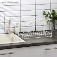 Сушилка для посуды 2-х ярусная &laquo;Люкс&raquo;, 40&times;24&times;35 см, цвет белый
